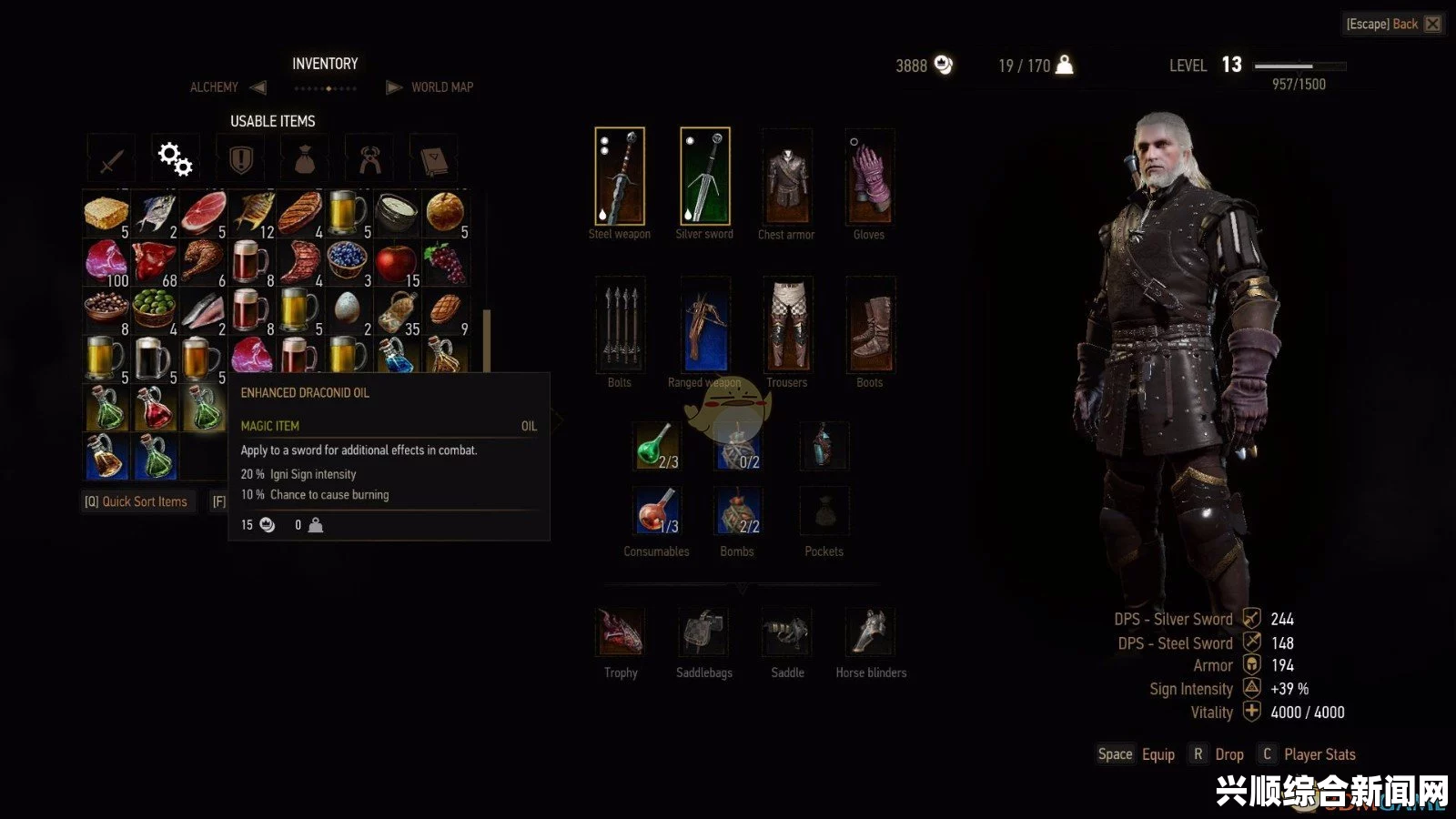 巫师3狂猎GOG 1.6版法印与DLC装备MOD详解及分享